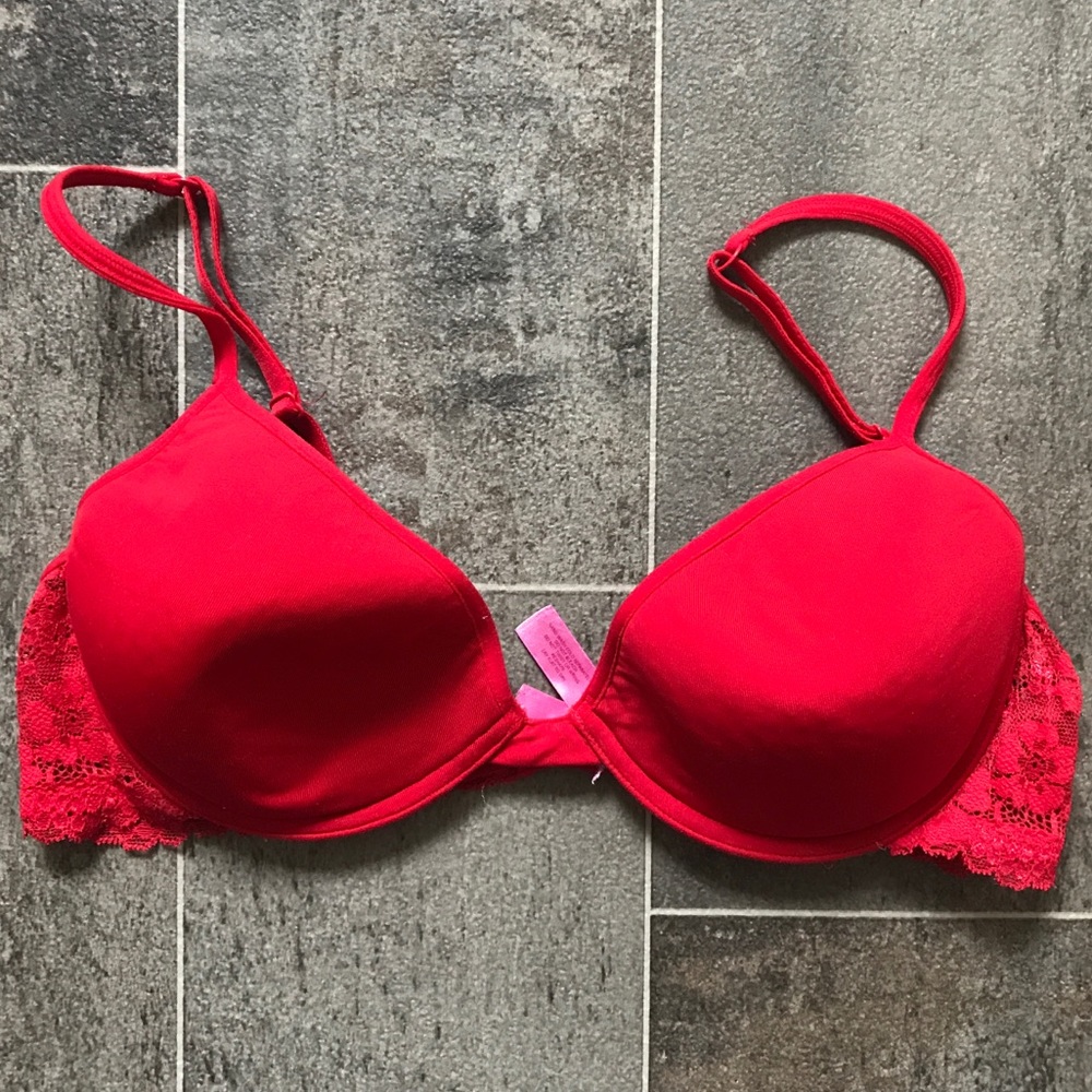 Victoria’s Secret PINK red lace bra 36B